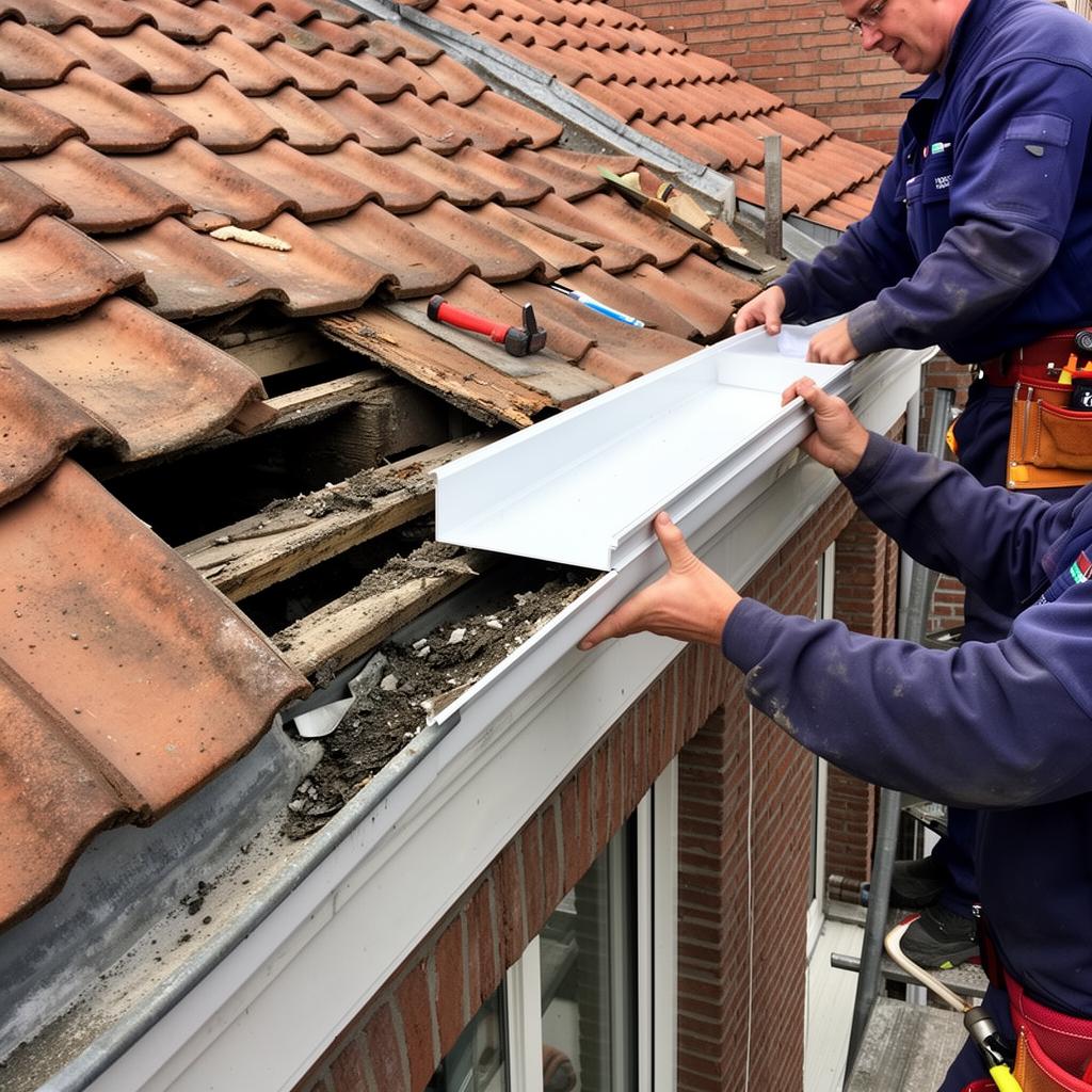 Remplacement de bac de corniche fissuré sur maison à Liège — étanchéité garantie par Doloma Construct